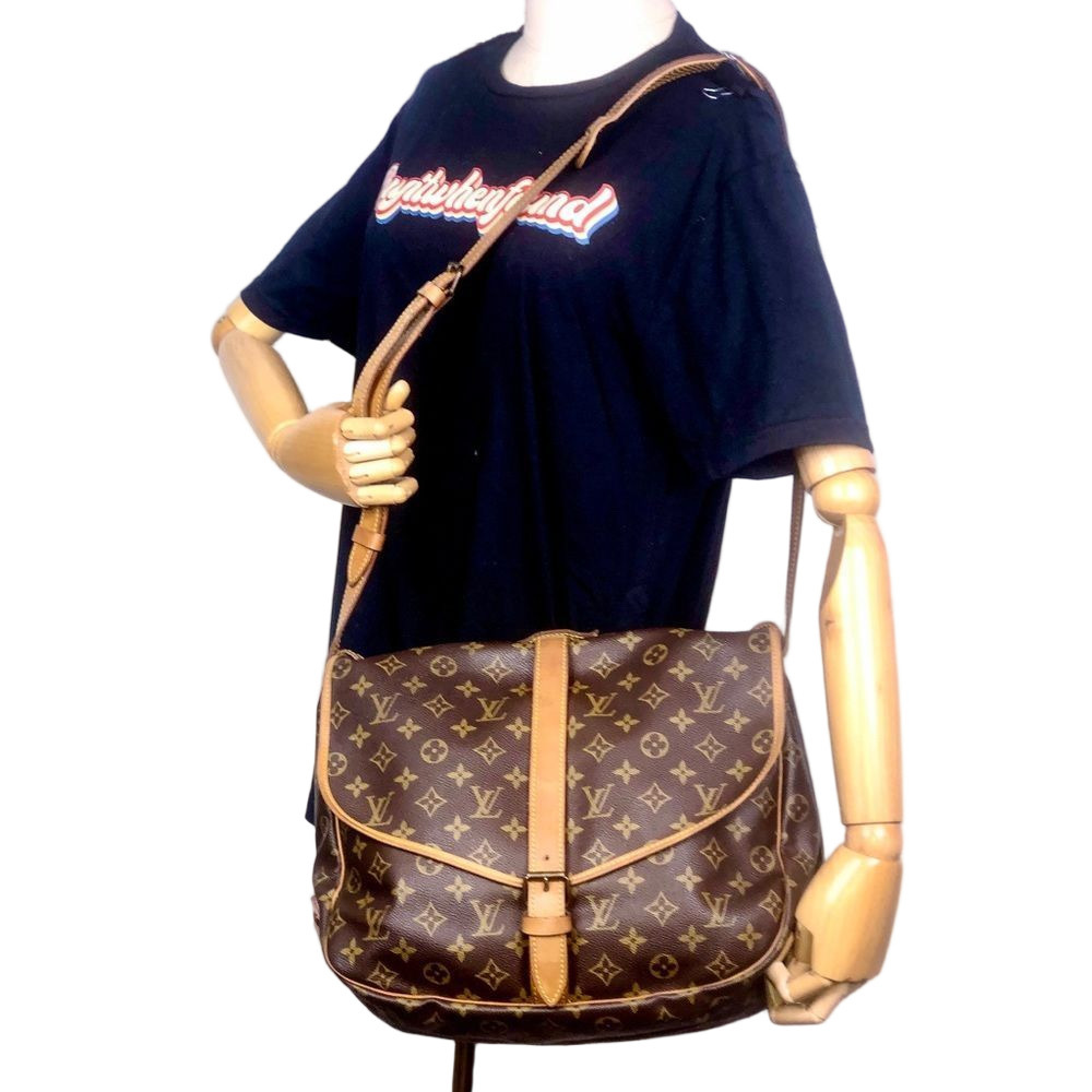 LOUIS VUITTON Saumur 35 Double Sided LV Messenger Shoulder Bag LV DUST BAG